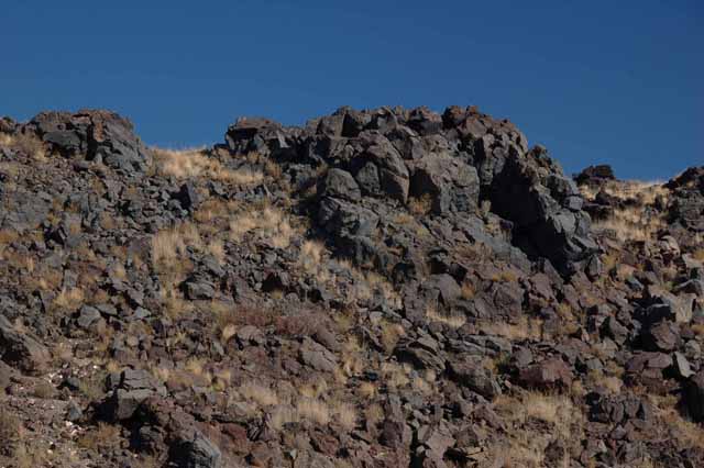 lava rocks along side the road